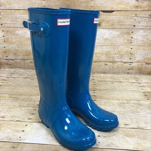 Hunter Original Tall Blue Gloss Rain Boots